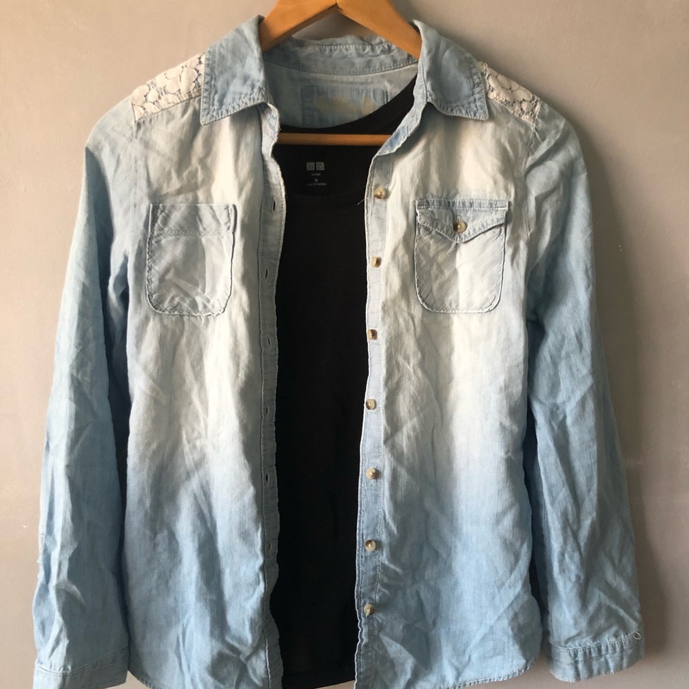 light wash denim shirt